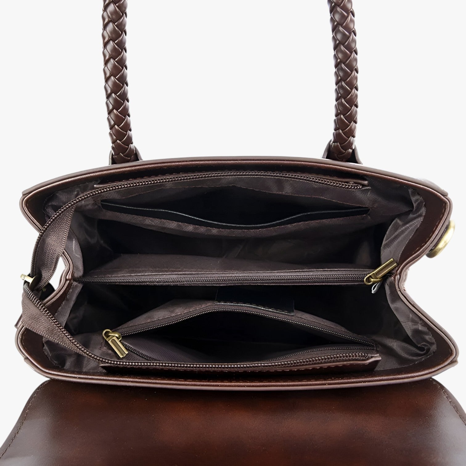 Borsa A Mano Marrone Compatta Donna — Pavia, immagine 4