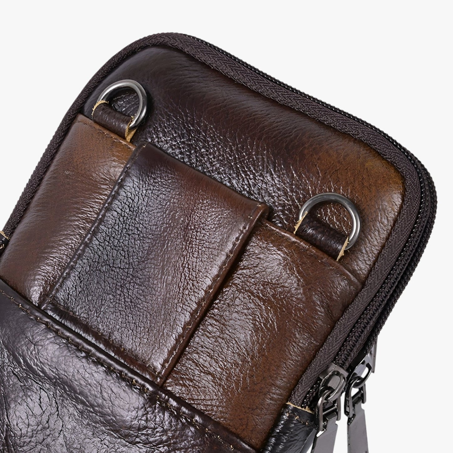 Borsa A Tracolla Marrone Verticale Uomo — Merano, immagine 3