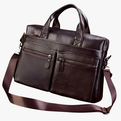 Borsa Portadocumenti Marrone Multiscomparto Uomo — Cuneo, immagine 6