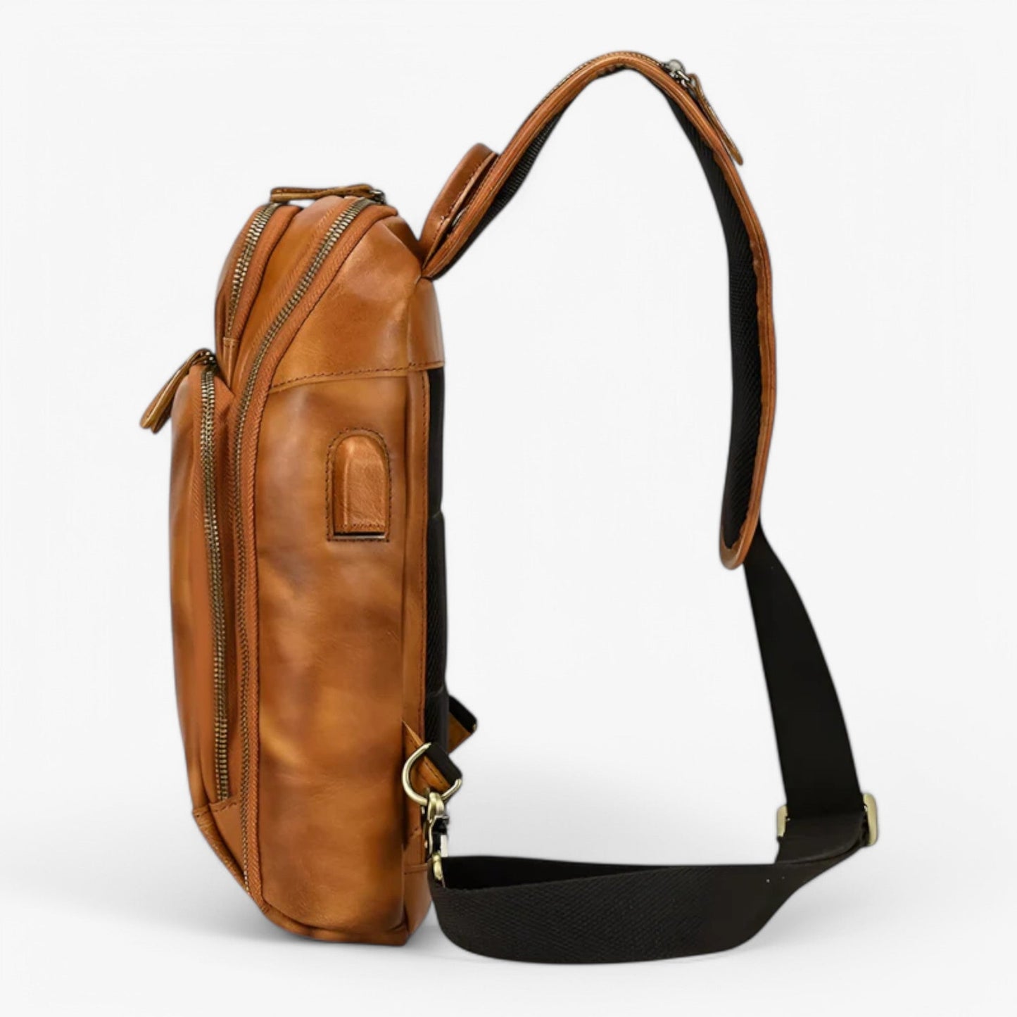 Borsa Da Petto Marrone Multiscomparto Uomo — Tempo, immagine 9