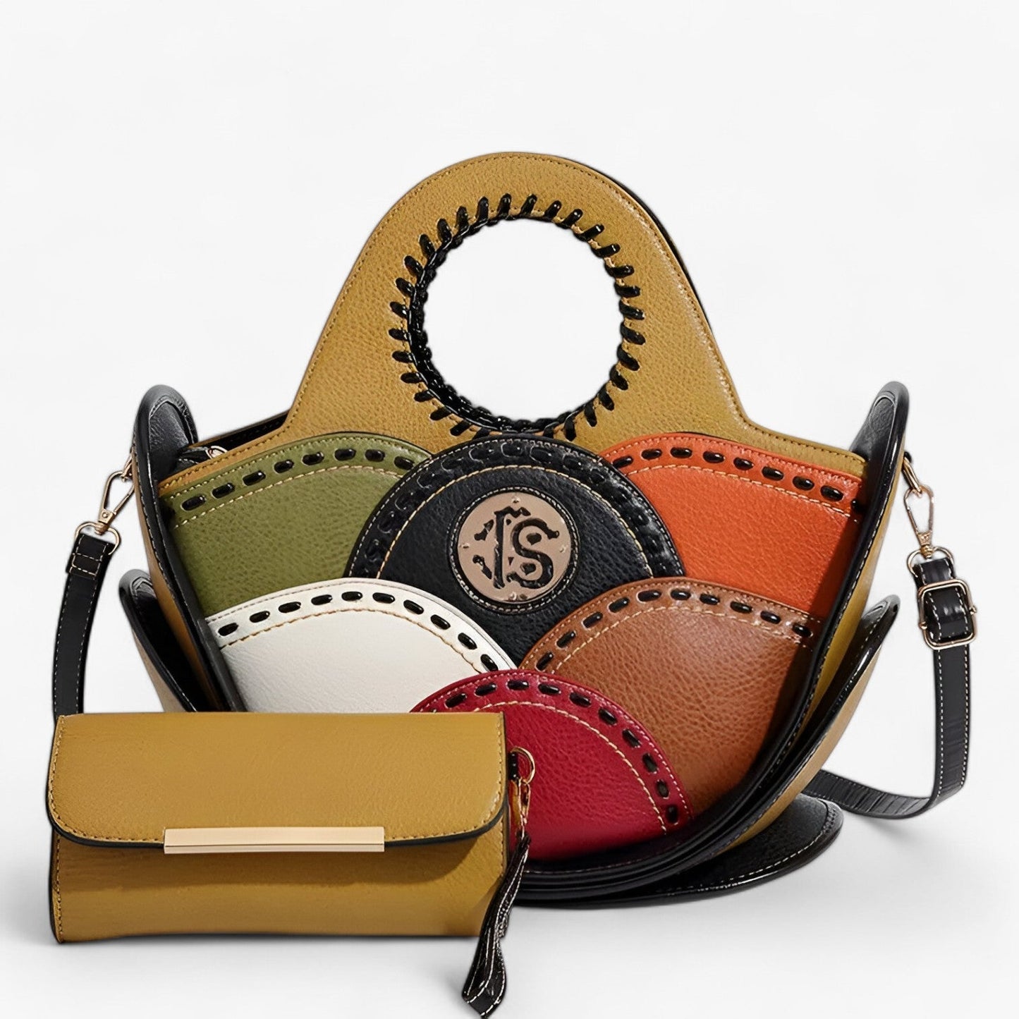 Borsa A Mano Multicolore Con Tracolla Donna — Mosaico, immagine 8
