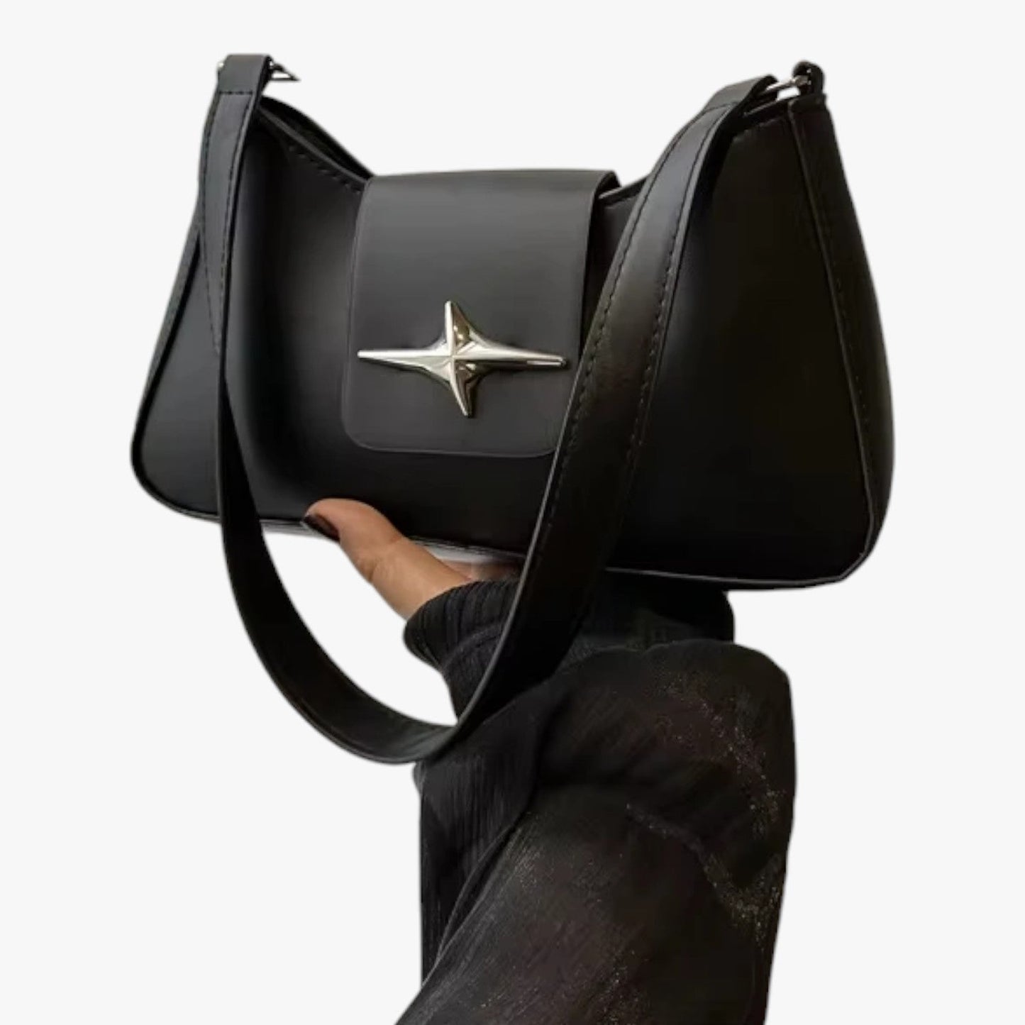 Borsa A Spalla Nera Compatta Donna — Y2K, immagine 1