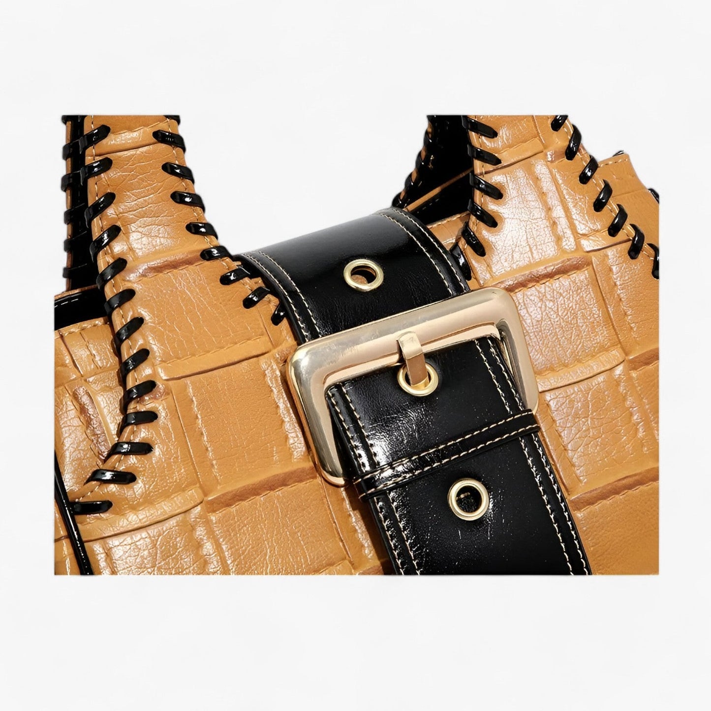 Borsa A Mano Gialla Intrecciata Donna — Solana, immagine 6