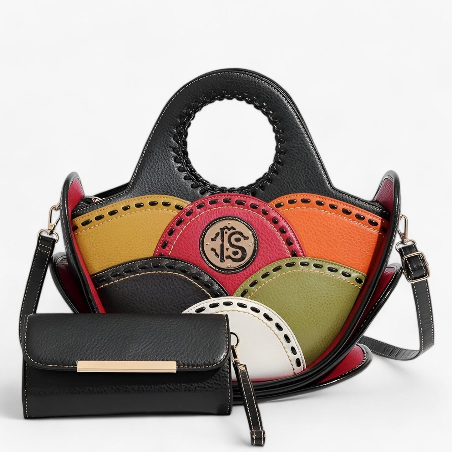 Borsa A Mano Multicolore Con Tracolla Donna — Mosaico, immagine 9