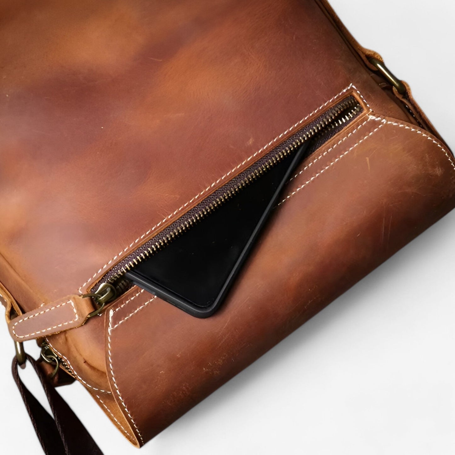 Borsa Messenger Marrone Compatta Unisex — Parma, immagine 5