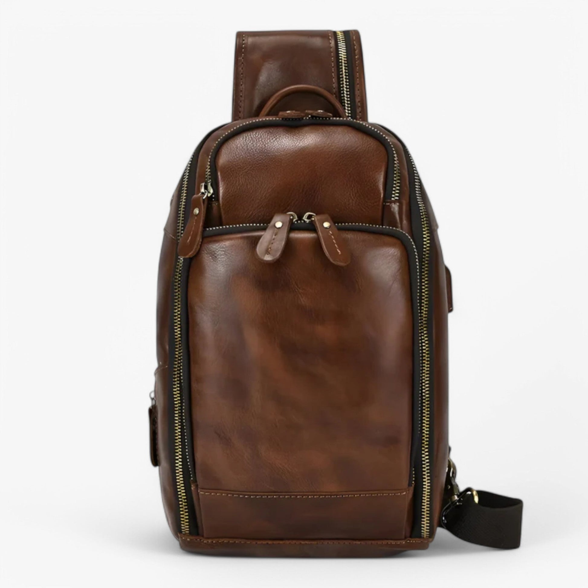 Borsa Da Petto Marrone Multiscomparto Uomo — Tempo, immagine 13