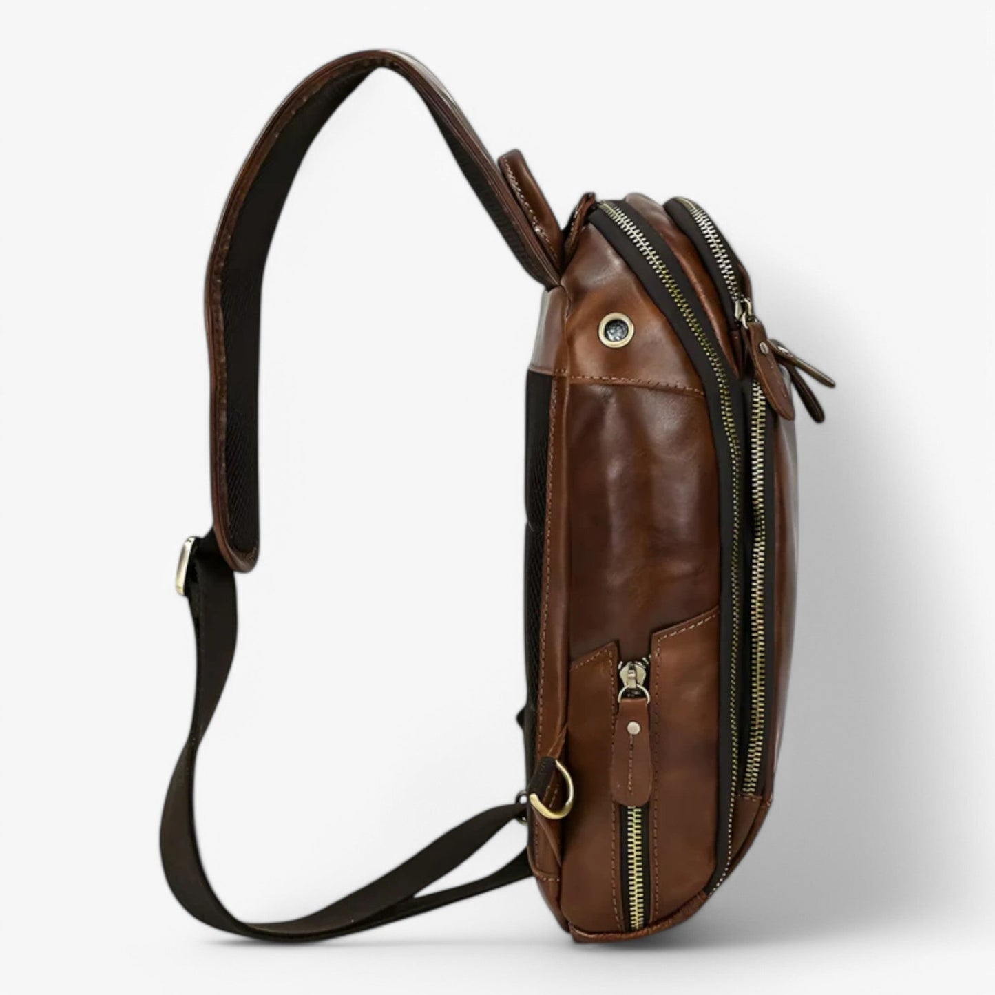 Borsa Da Petto Marrone Multiscomparto Uomo — Tempo, immagine 6