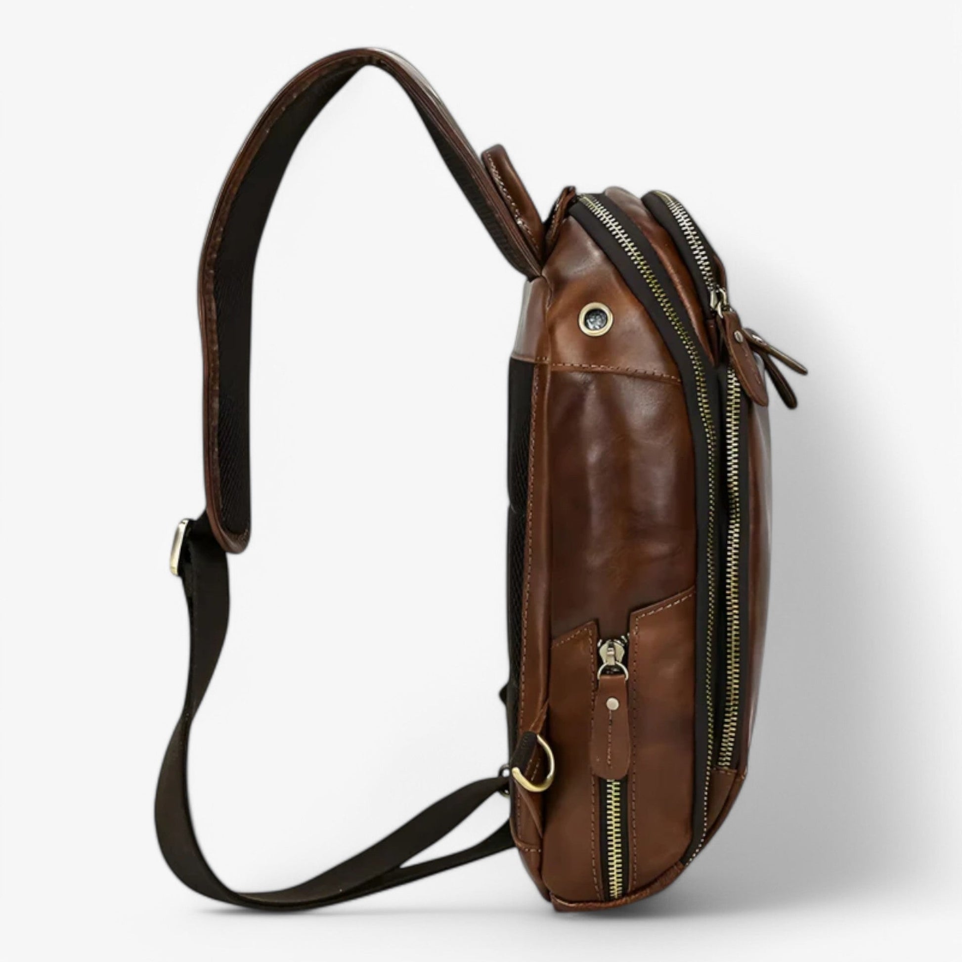 Borsa Da Petto Marrone Multiscomparto Uomo — Tempo, immagine 6