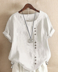 Blusa Casual Da Donna Con Bottoni E Maniche Corte, immagine 1