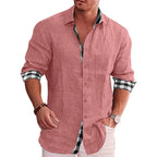 Camicia Casual Da Uomo A Maniche Lunghe Con Dettagli A Contrasto, immagine 6