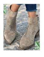Stivaletti Da Donna Kaki Con Borchie, Punta Affusolata E Zip, immagine 1