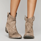 Stivaletti Western Da Donna Con Tacco Basso E Finitura Vintage, immagine 3