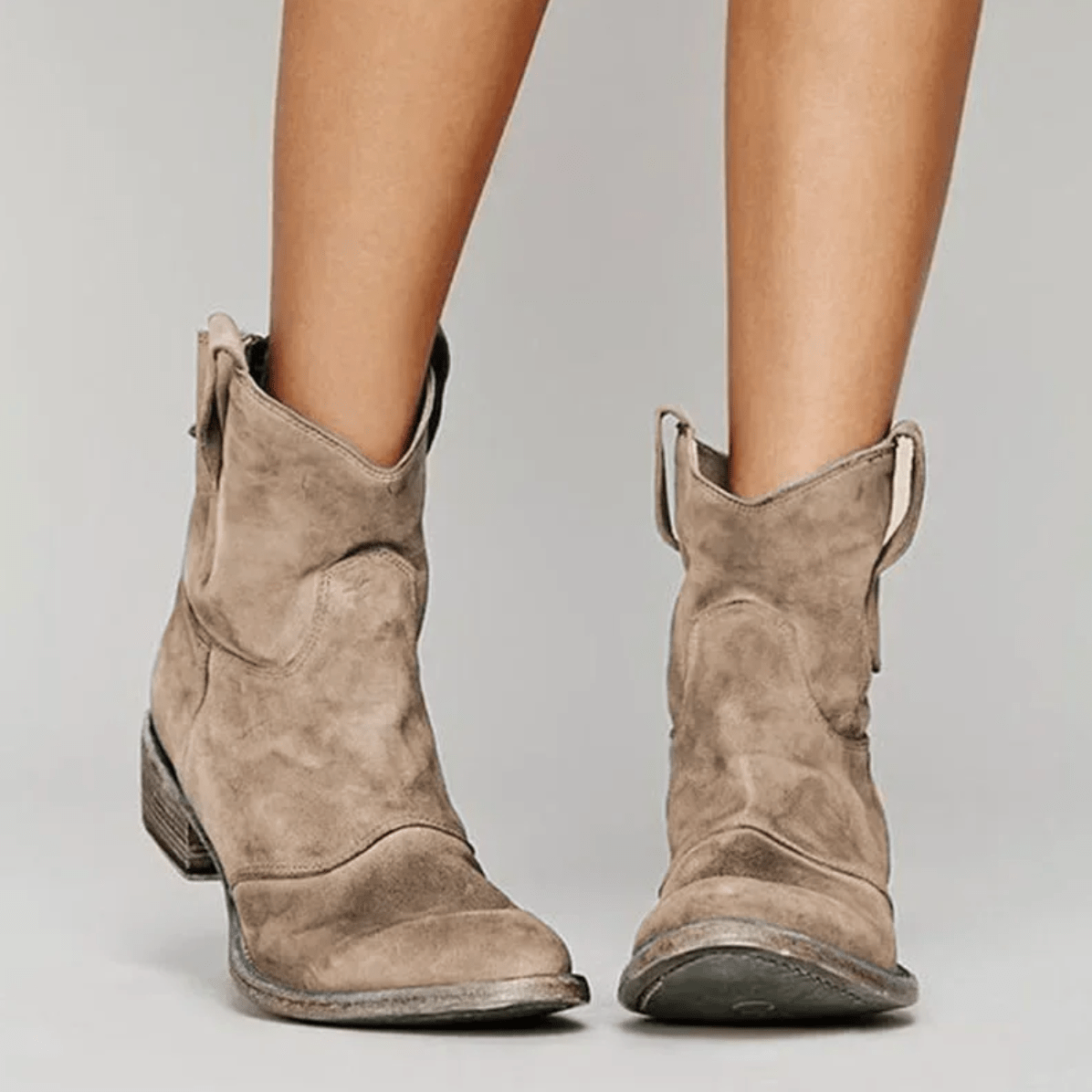 Stivaletti Western Da Donna Con Tacco Basso E Finitura Vintage, immagine 3