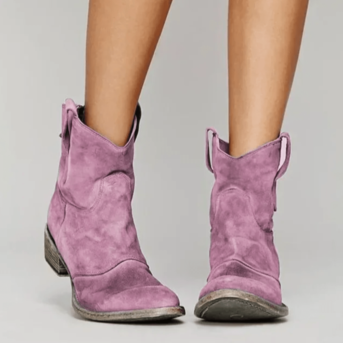 Stivaletti Western Da Donna Con Tacco Basso E Finitura Vintage, immagine 5