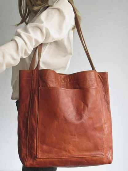 Borsa Tote Marrone Con Chiusura Donna — Matera, immagine 12