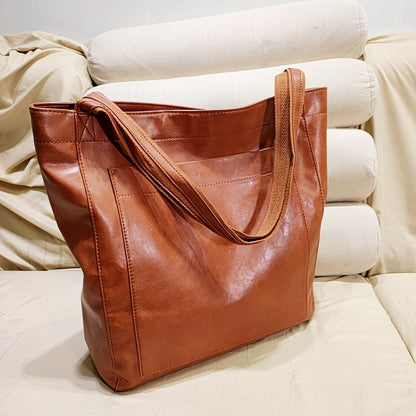 Borsa Tote Marrone Con Chiusura Donna — Matera, immagine 5
