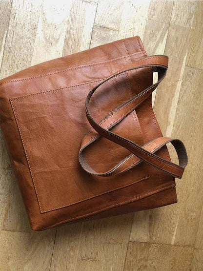 Borsa Tote Marrone Con Chiusura Donna — Matera, immagine 11