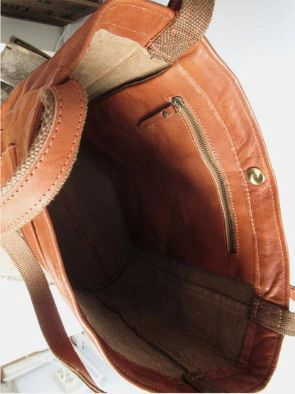 Borsa Tote Marrone Con Chiusura Donna — Matera, immagine 10