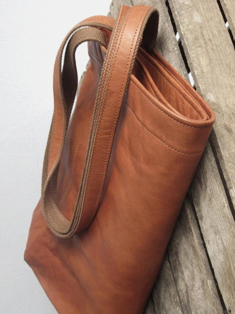 Borsa Tote Marrone Con Chiusura Donna — Matera, immagine 9