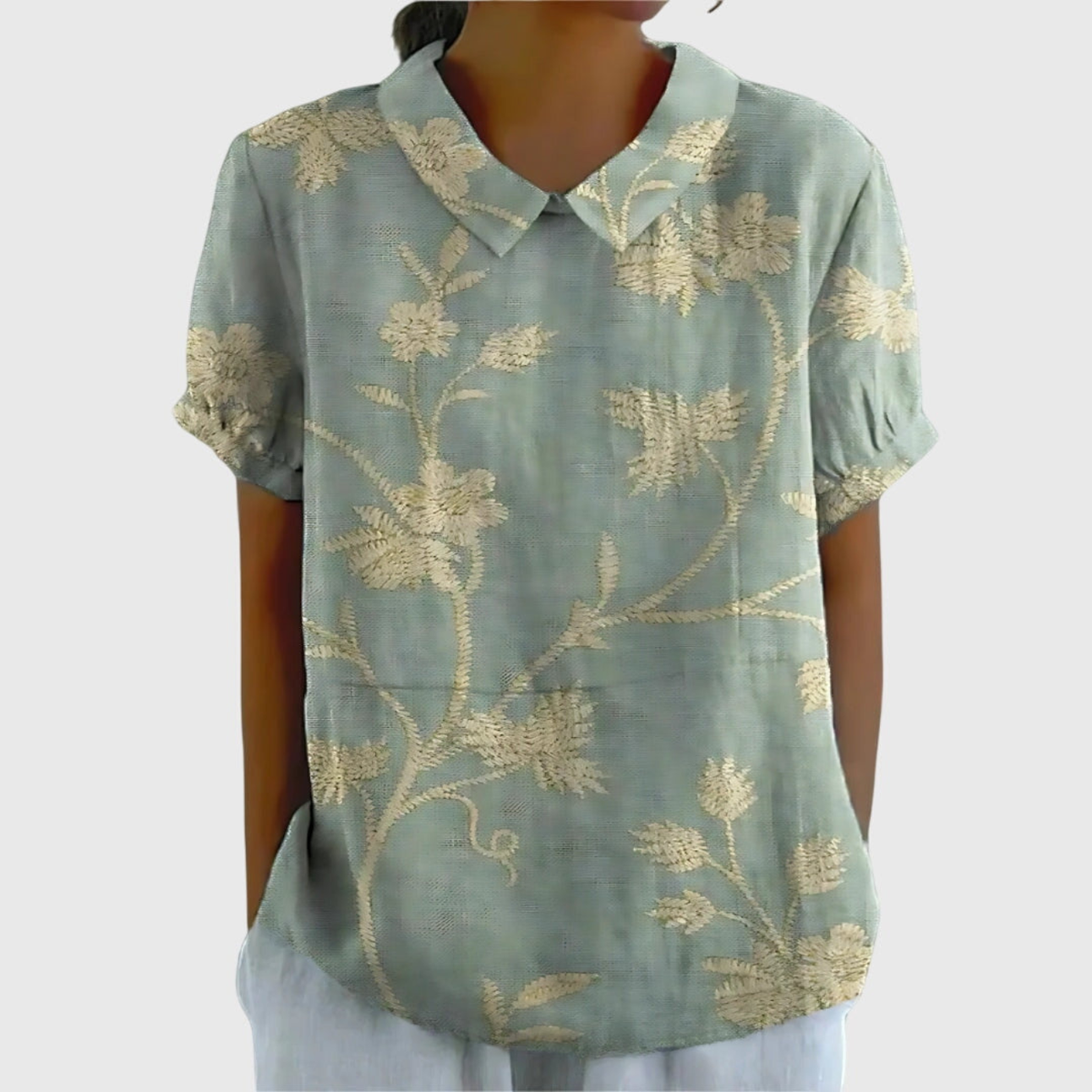 Blusa Floreale Da Donna Con Colletto E Maniche Corte, immagine 10