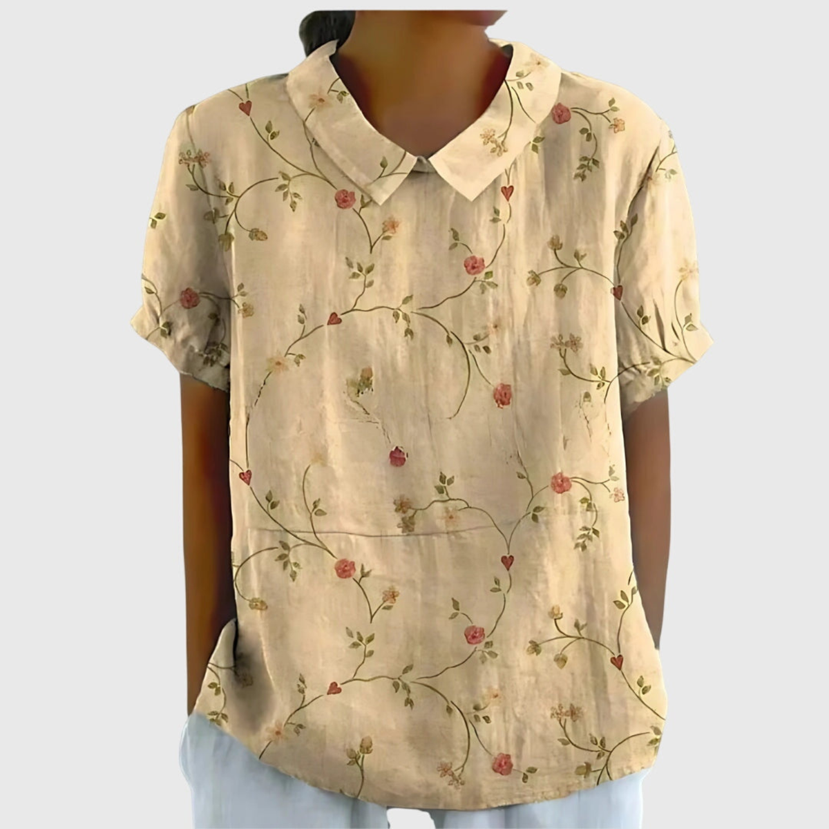 Blusa Floreale Da Donna Con Colletto E Maniche Corte, immagine 12