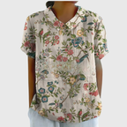 Blusa Floreale Da Donna Con Colletto E Maniche Corte, immagine 5