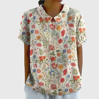 Blusa Floreale Da Donna Con Colletto E Maniche Corte, immagine 6