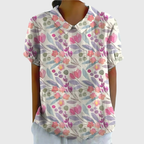 Blusa Floreale Da Donna Con Colletto E Maniche Corte, immagine 7