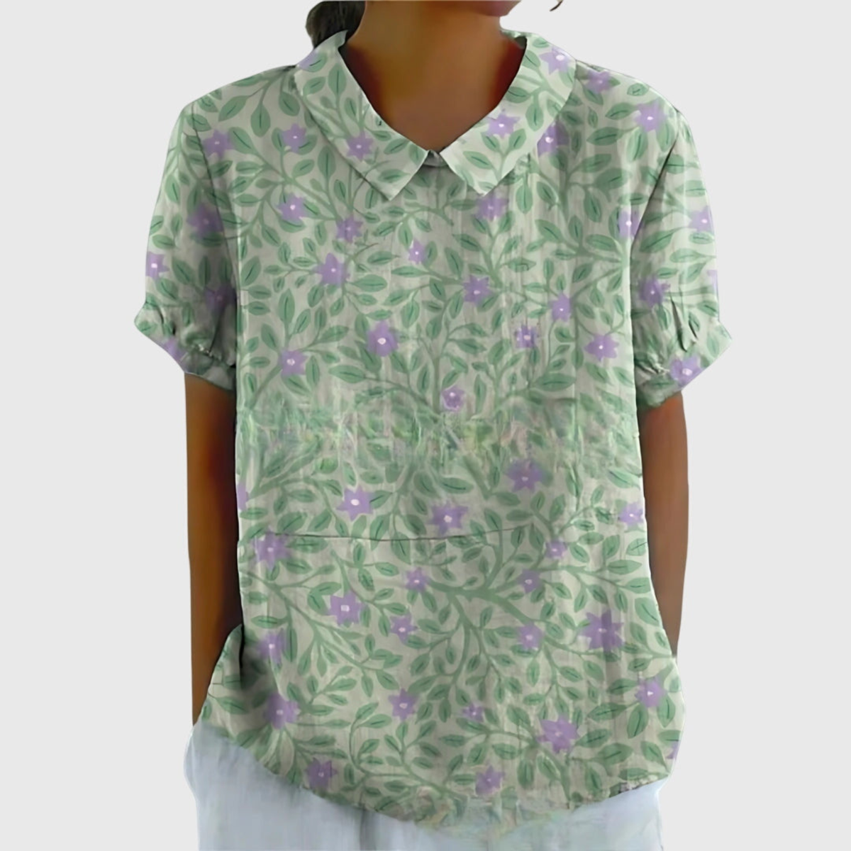Blusa Floreale Da Donna Con Colletto E Maniche Corte, immagine 9