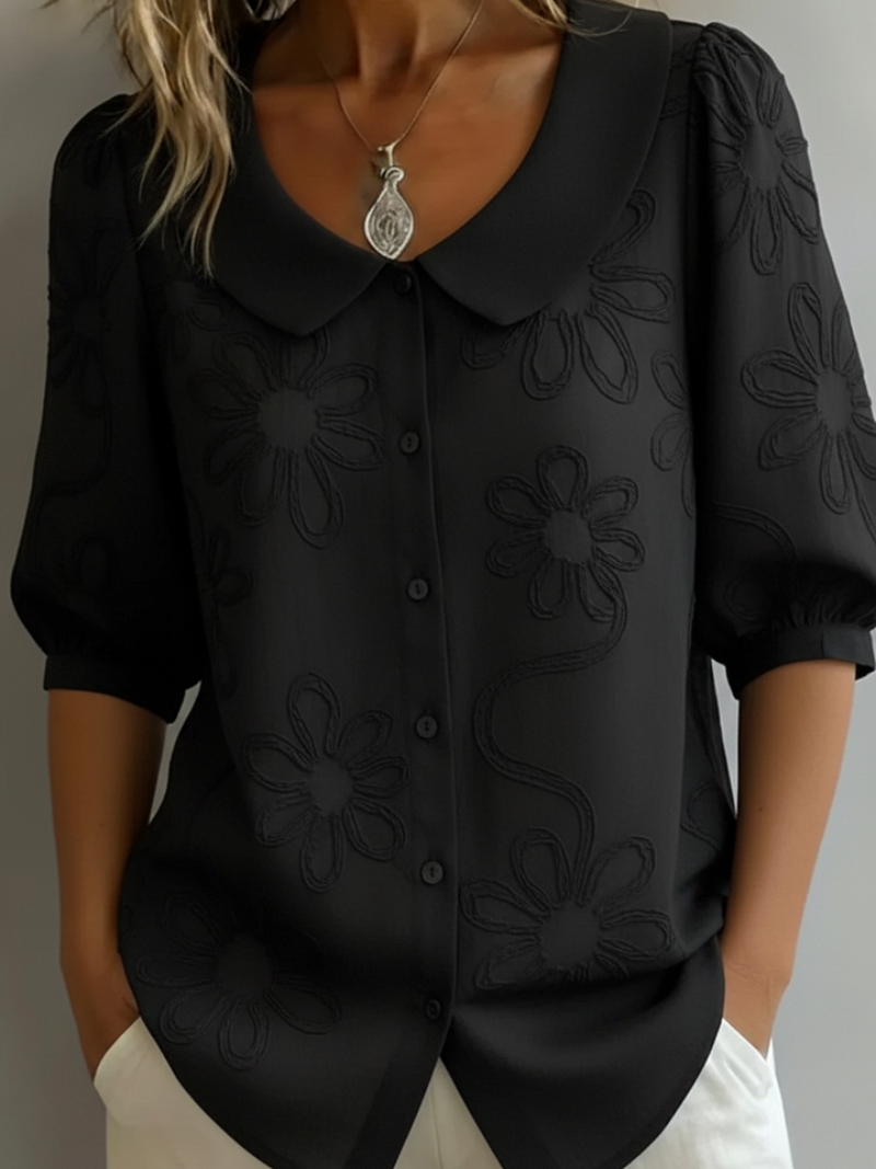 Blusa Floreale Da Donna Con Scollo Rotondo E Maniche Tre Quarti, immagine 5