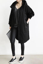 Trench Oversize Da Donna Con Cappuccio E Tasche, immagine 2
