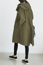 Trench Oversize Da Donna Con Cappuccio E Tasche, immagine 3