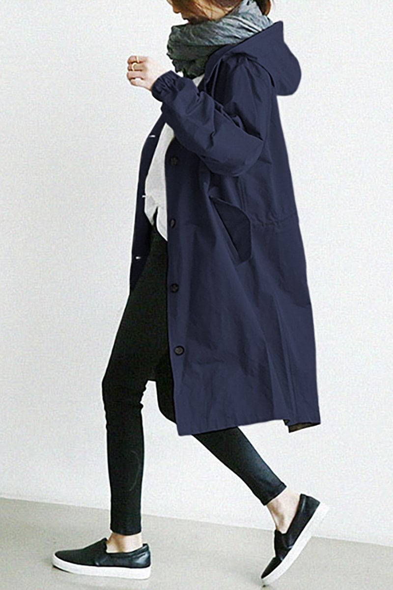 Trench Oversize Da Donna Con Cappuccio E Tasche, immagine 4