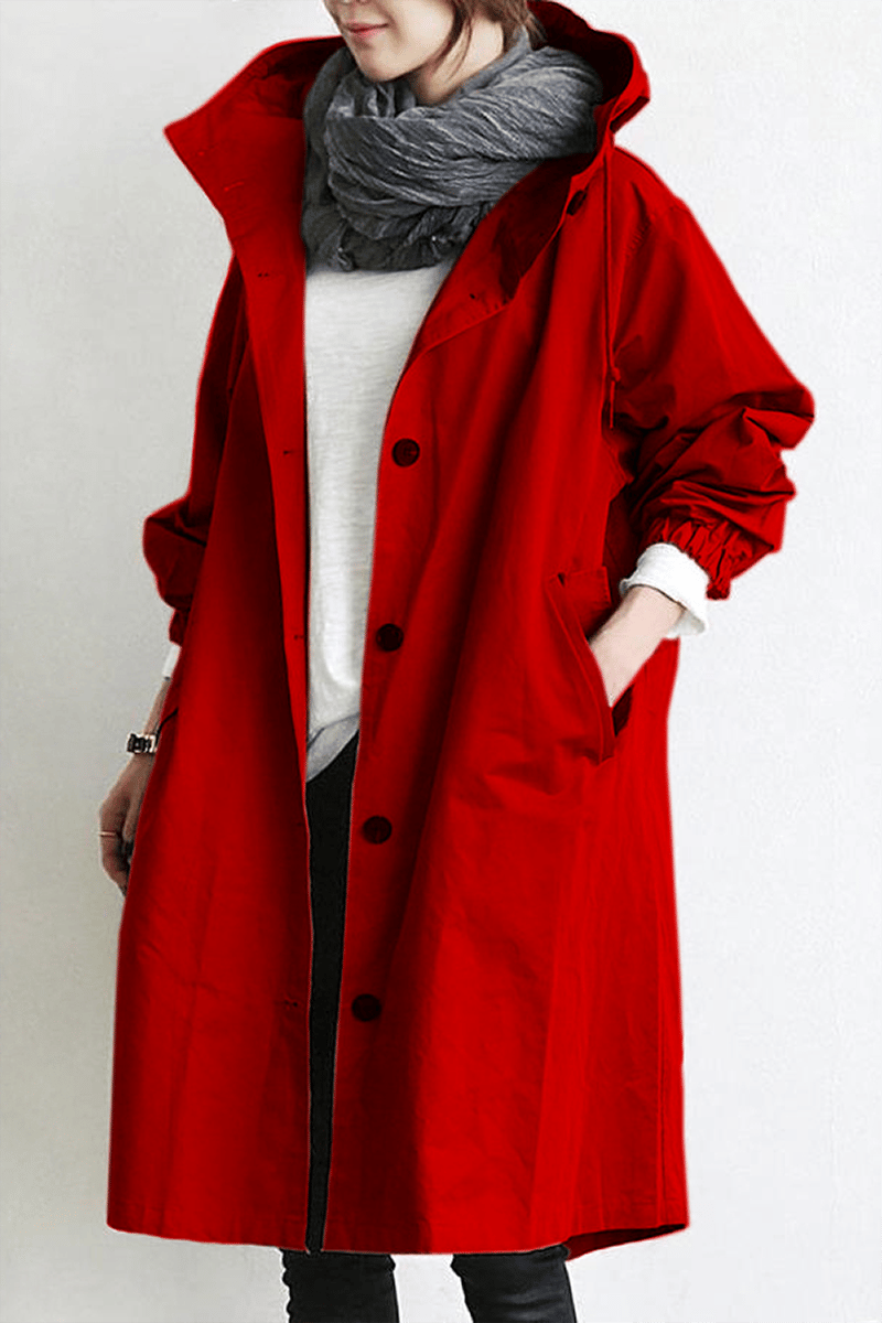 Trench Oversize Da Donna Con Cappuccio E Tasche, immagine 6