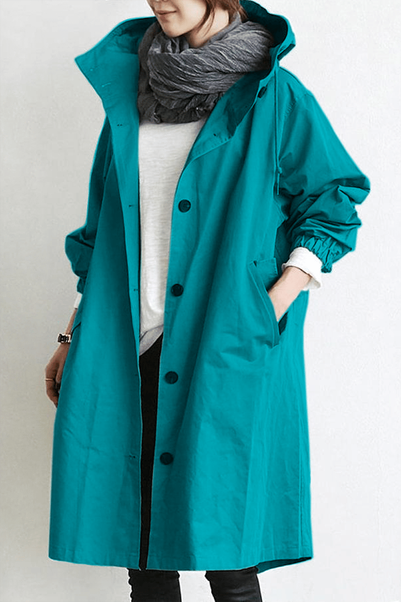 Trench Oversize Da Donna Con Cappuccio E Tasche, immagine 7