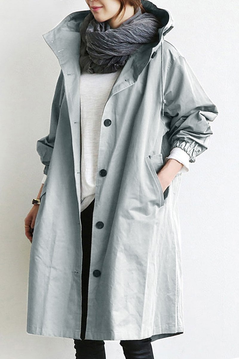 Trench Oversize Da Donna Con Cappuccio E Tasche, immagine 1