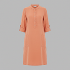 Abito Midi Casual Da Donna Con Colletto E Maniche Tre Quarti, immagine 5