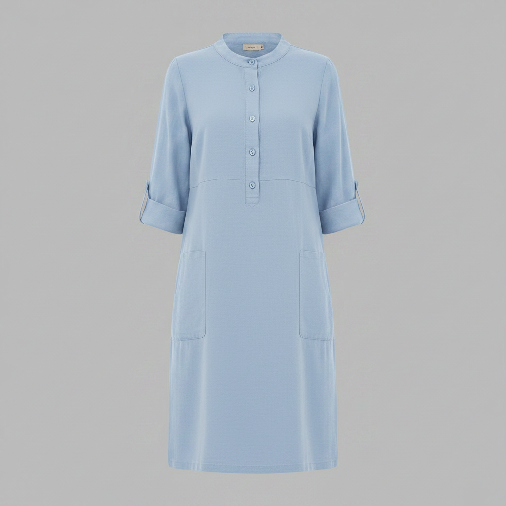 Abito Midi Casual Da Donna Con Colletto E Maniche Tre Quarti, immagine 9