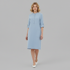 Abito Midi Casual Da Donna Con Colletto E Maniche Tre Quarti, immagine 1