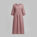 Abito Midi Elegante Da Donna Con Scollo A V E Maniche Tre Quarti, immagine 5