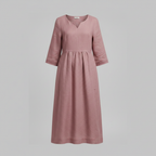 Abito Midi Elegante Da Donna Con Scollo A V E Maniche Tre Quarti, immagine 5