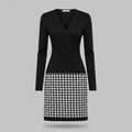 Abito Midi Da Donna Con Scollo A V E Gonna A Quadri, immagine 5