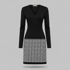 Abito Midi Da Donna Con Scollo A V E Gonna A Quadri, immagine 5