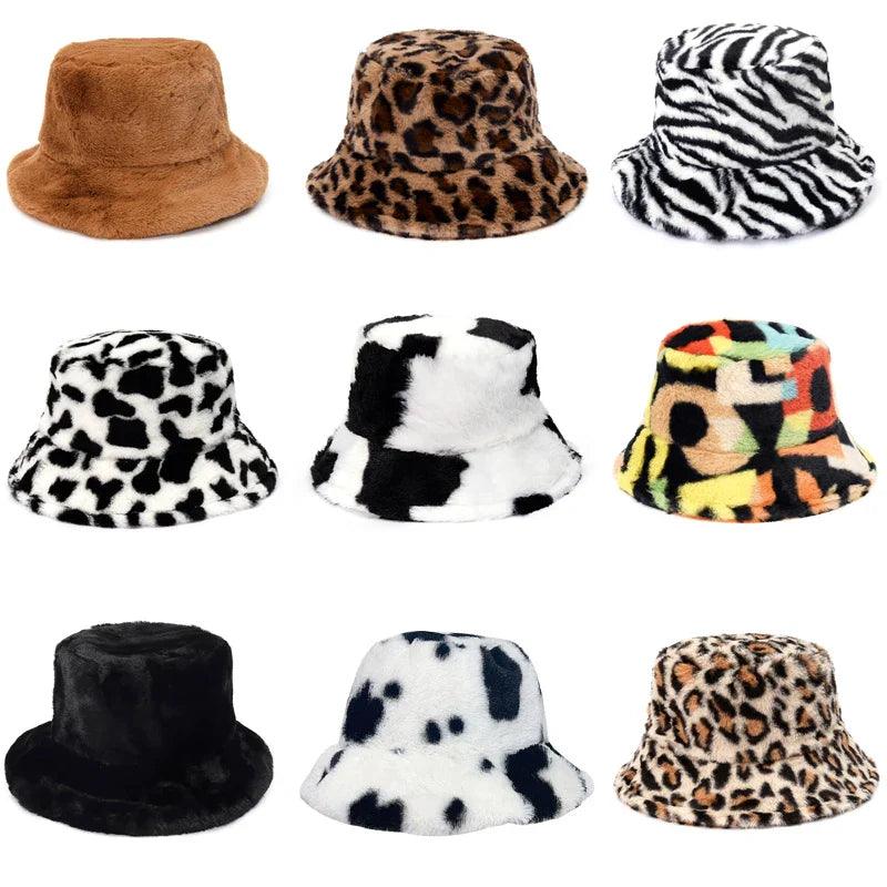 Cappello Bucket Multicolore Animalier Donna — Inverno, immagine 2