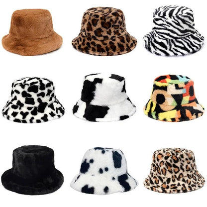 Cappello Bucket Multicolore Animalier Donna — Inverno, immagine 2