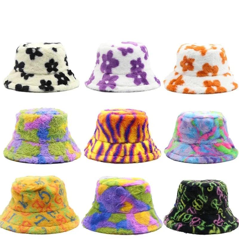 Cappello Bucket Multicolore Animalier Donna — Inverno, immagine 4
