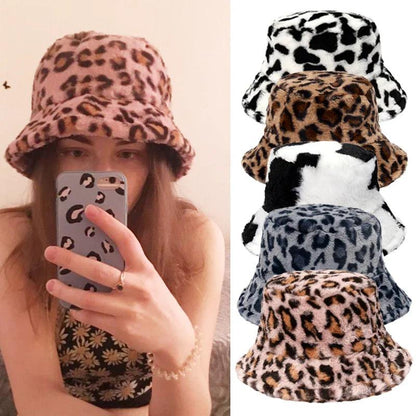 Cappello Bucket Multicolore Animalier Donna — Inverno, immagine 3