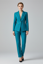 Completo Blazer E Pantaloni Da Donna Con Bottone Singolo E Taglio Dritto, immagine 6
