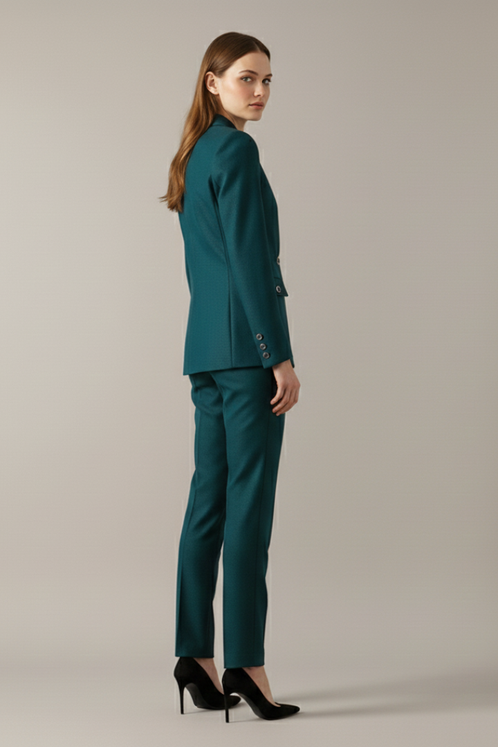 Completo Blazer E Pantaloni Da Donna Con Bottone Singolo E Taglio Dritto, immagine 5