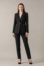 Completo Blazer E Pantaloni Da Donna Con Bottone Singolo E Taglio Dritto, immagine 8